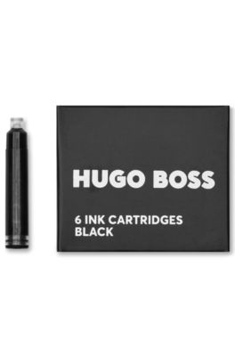 Six-pack of black-ink fountain pen refills, Black