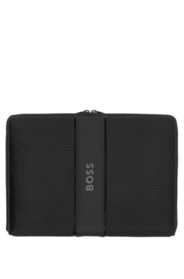 BOSS - Black A4 conference folder with logo trim - Black