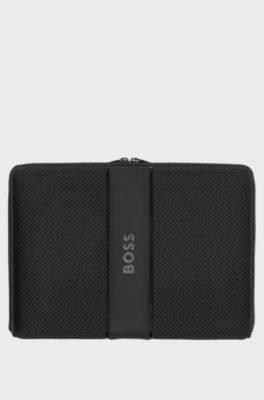 Black A4 conference folder with logo trim, Black