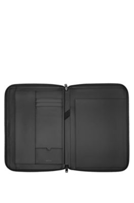 Black A4 conference folder with logo trim, Black