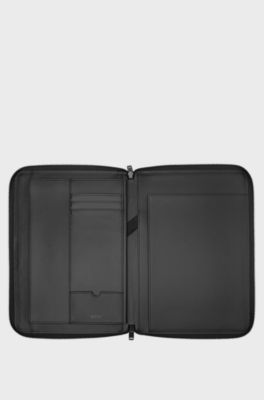 Black A4 conference folder with logo trim, Black