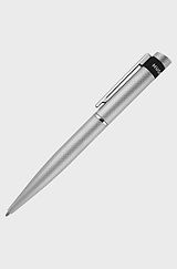 Chrome ballpoint pen with matte diamond-cut pattern, Black
