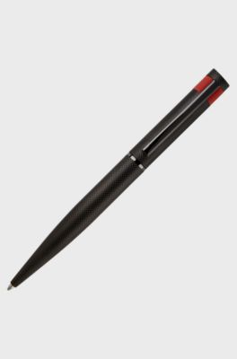 Black ballpoint pen with matte diamond-cut pattern, Black