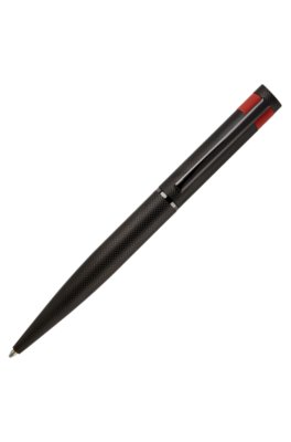 Boss Black ballpoint pen with matte diamond-cut pattern
