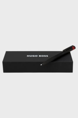 Black ballpoint pen with matte diamond-cut pattern, Black