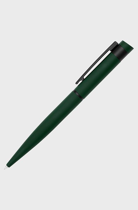 Matte-green ballpoint pen with engraved logo, Black