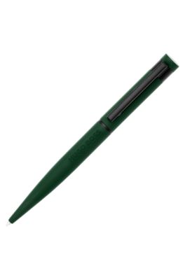 Matte-green ballpoint pen with engraved logo, Black