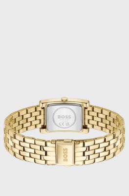 LUCY QTM Gold-tone watch with green dial, Gold tone