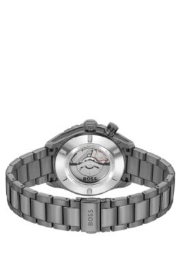 グレーコーティング オートマティックウォッチ モノグラムテクスチャード ダイヤル, ダークグレー