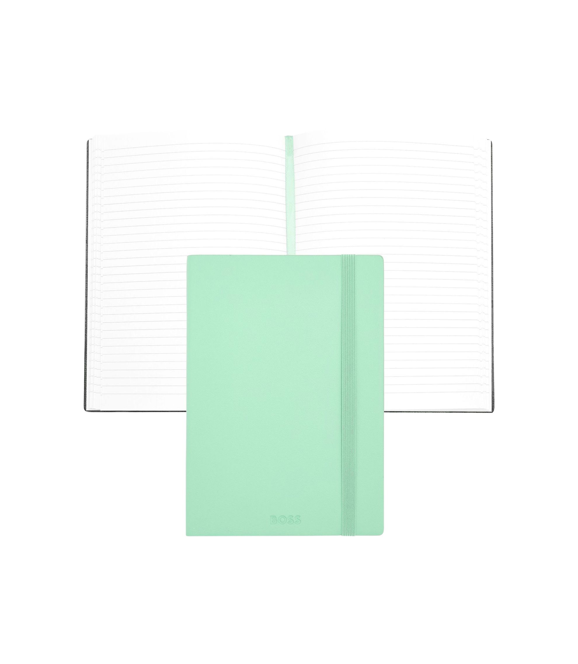 DIN-A5-Notizbuch aus pastellgrünem Kunstleder
