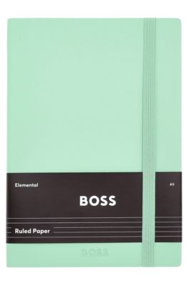 A5 notebook in pastel-green faux leather, Light Green