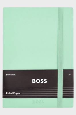 A5-notitieblok van pastelgroen imitatieleer, Kalk