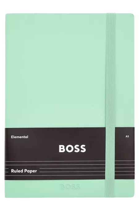 DIN-A5-Notizbuch aus pastellgrünem Kunstleder