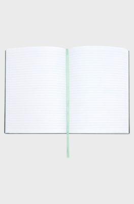 A5-notitieblok van pastelgroen imitatieleer, Kalk