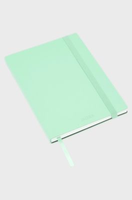 A5 notebook in pastel-green faux leather, Light Green