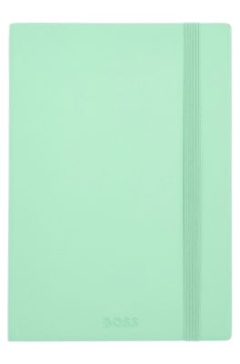 A5 notebook in pastel-green faux leather, Light Green