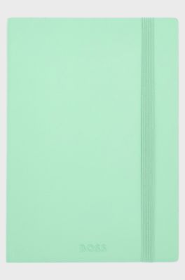 Carnet&nbsp;A5 en similicuir vert pastel, Chaux