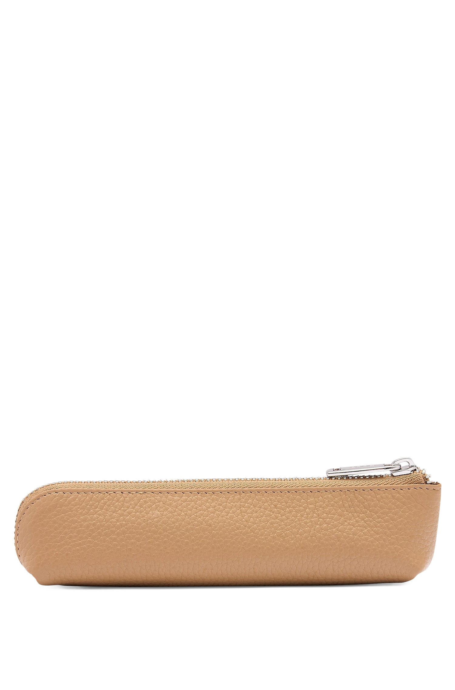 Boss Grained-leather pen case in camel with logo lettering herr – bild 3