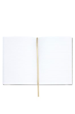 Cr&egrave;mekleurig A5-notitieblok met monogramdessin, Beige