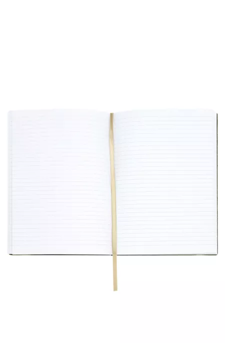 Cream A5 notebook with monogram pattern