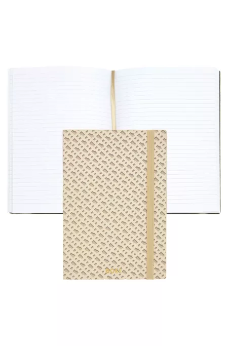 Carnet A5 crème à motif monogramme