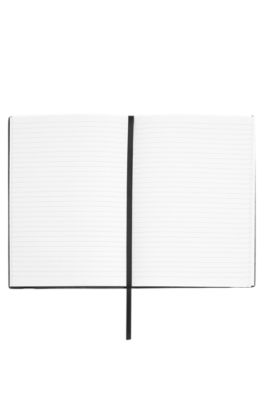 Grey A5 notebook with monogram pattern, Black