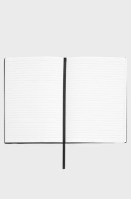 Grey A5 notebook with monogram pattern, Black