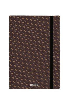 Camel A5 notebook with monogram pattern, Dark Brown