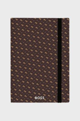 Camel A5 notebook with monogram pattern, Dark Brown