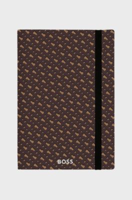 Camel A5 notebook with monogram pattern, Dark Brown