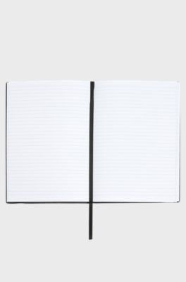 Camelfarbenes DIN-A5-Notizbuch mit Monogramm-Muster, Dunkelbraun