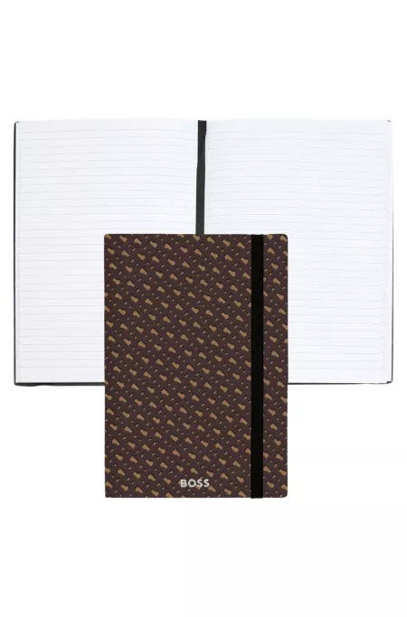 Camel A5 notebook with monogram pattern