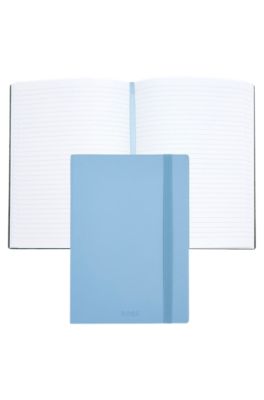 A5 notebook in pastel-blue faux leather, Light Blue