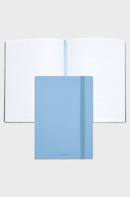 A5 notebook in pastel-blue faux leather, Light Blue