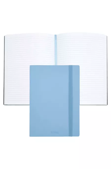 Carnet A5 en similicuir bleu pastel