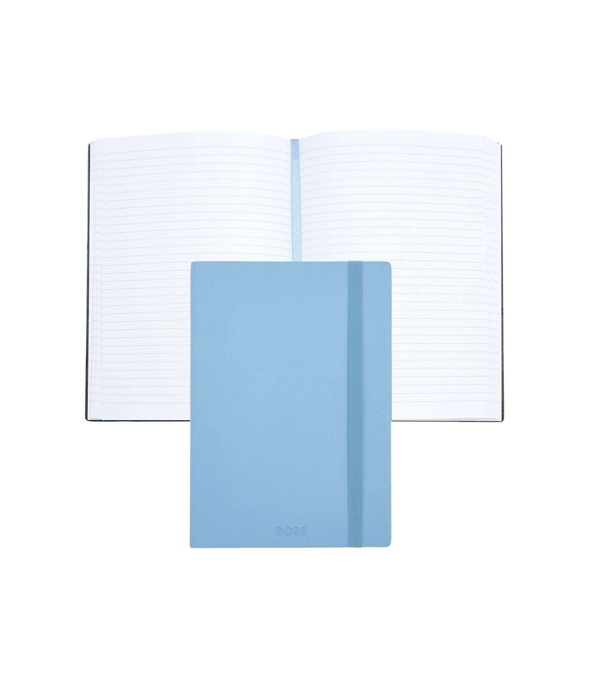 DIN-A5-Notizbuch aus pastellblauem Kunstleder