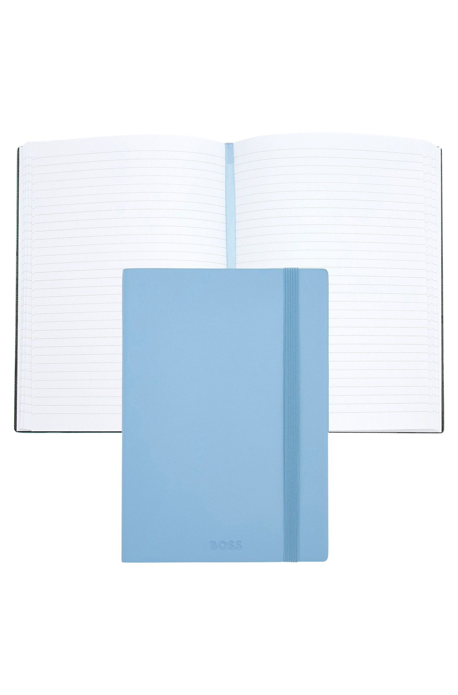 A5 notebook in pastel-blue faux leather
