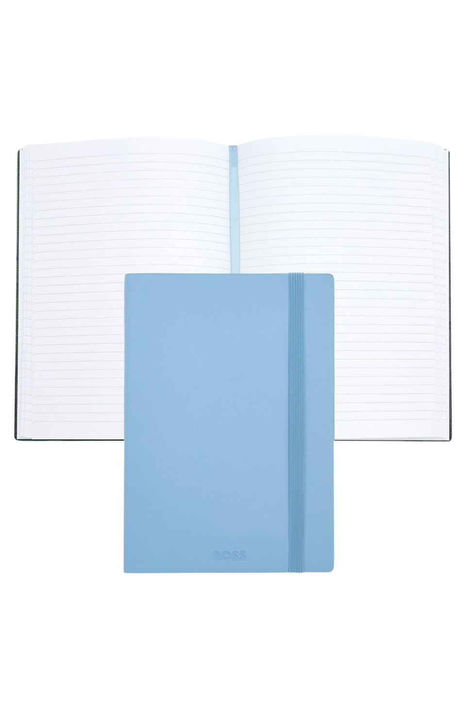 A5 notebook in pastel-blue faux leather