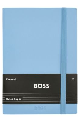 A5 notebook in pastel-blue faux leather, Light Blue