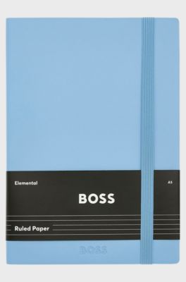A5 notebook in pastel-blue faux leather, Light Blue