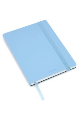 A5 notebook in pastel-blue faux leather, Light Blue