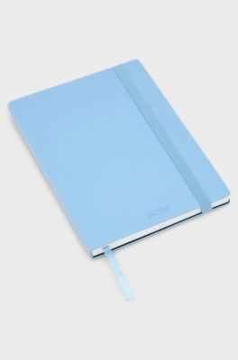 A5 notebook in pastel-blue faux leather, Light Blue