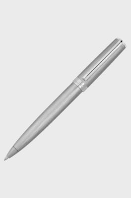 Set con taccuino A5 con monogramma e penna a sfera, Marrone scuro