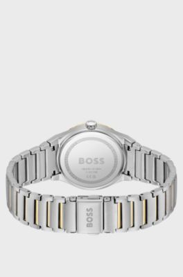 Two-tone watch with silver-white dial, Silver tone