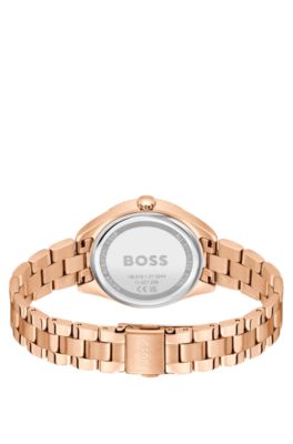 Gold-tone watch with fluted bezel, Gold tone