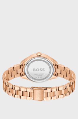 Gold-tone watch with fluted bezel, Gold tone