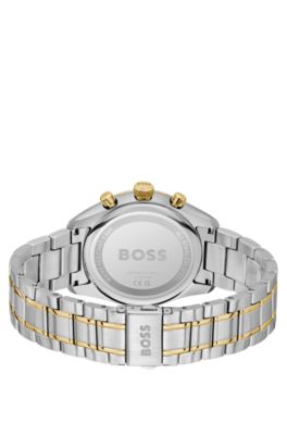 Cronografo bicolore con quadrante verde oliva, Color argento