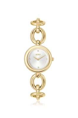 Gold-tone watch with ring bracelet, Gold tone