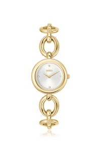 Goudkleurig horloge met ringarmband, Goudkleurig