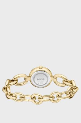 Goldfarbene Uhr mit Ringarmband, Goldfarben